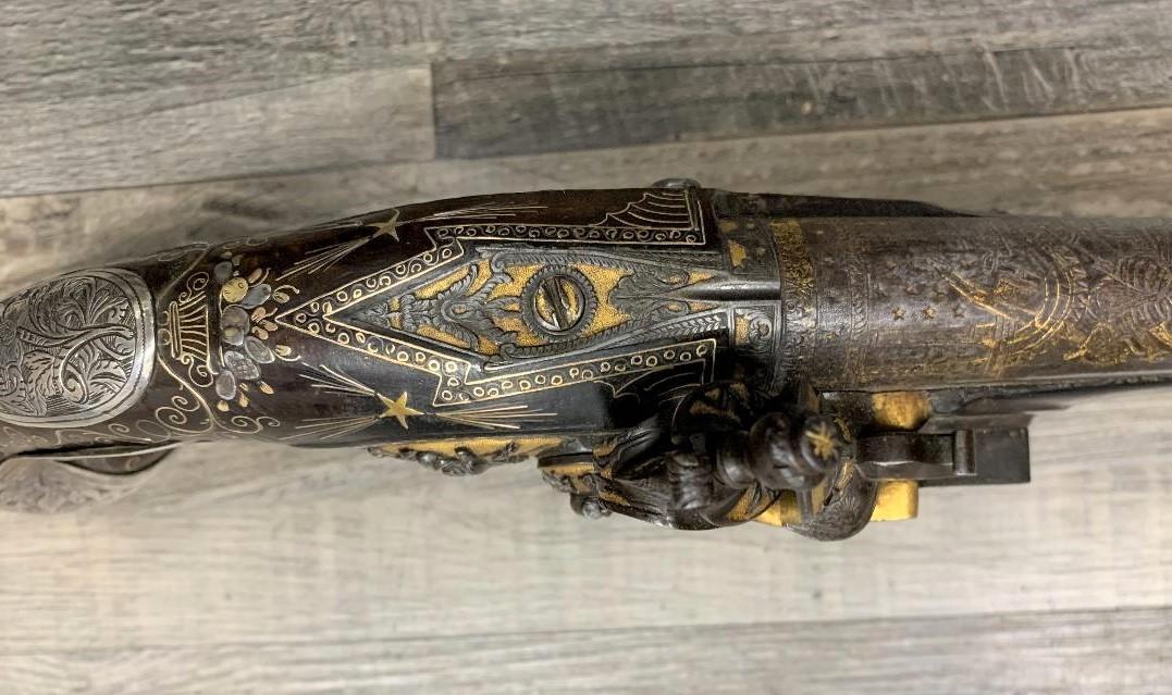 VERSAILLES MARKED ORNATE FLINTLOCK PISTOL