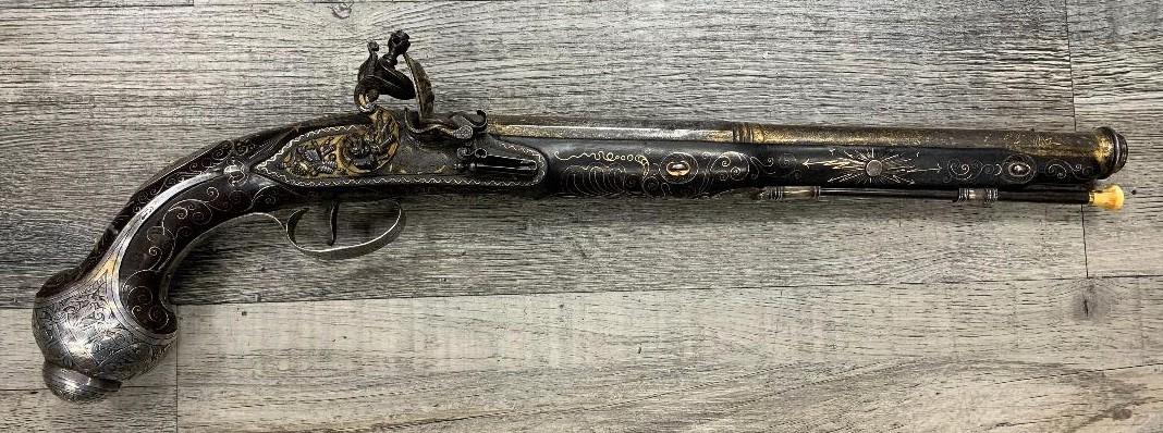 VERSAILLES MARKED ORNATE FLINTLOCK PISTOL