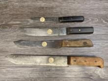 LOT OF (4) ANTIQUE 19th CENTURY CARVING KNIVES