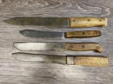 LOT OF (4) ANTIQUE 19th CENTURY SKINNING / CARVING KNIVES