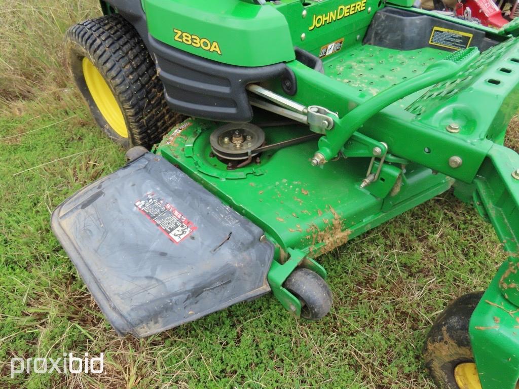 John Deere Zero Turn Mower Z830A, 27hp, Komatsu Motor, s/n TC830AP014147, hours showing 558