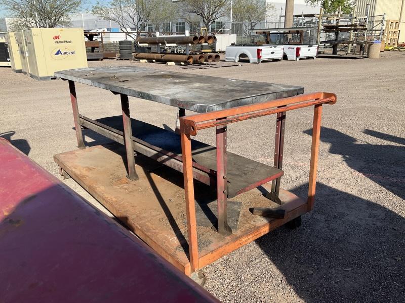 METAL SHOP CART AND TABLE