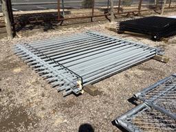 STACK OF WROUGHT IRON FENCE PANELS