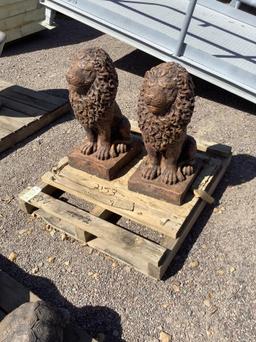 2 CONCRETE LIONS