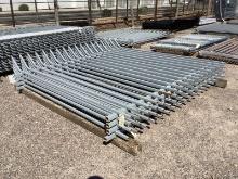 STACK OF WROUGHT IRON FENCE PANELS