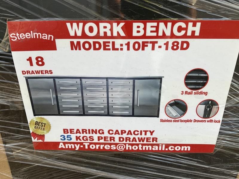 STEELMAN 10FT 18 DRAWER WORKBENCH