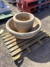 (2) CONCRETE PLANTERS