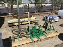 PALLET OF ASST METAL STANDS AND ROLLERS