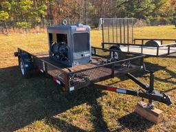 HOBART 250 AMP WELDER MOUNTED ON 6' X 12' SINGLE AXLE TRAILER-NO TITLE