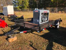 HOBART 250 AMP WELDER MOUNTED ON 6' X 12' SINGLE AXLE TRAILER-NO TITLE