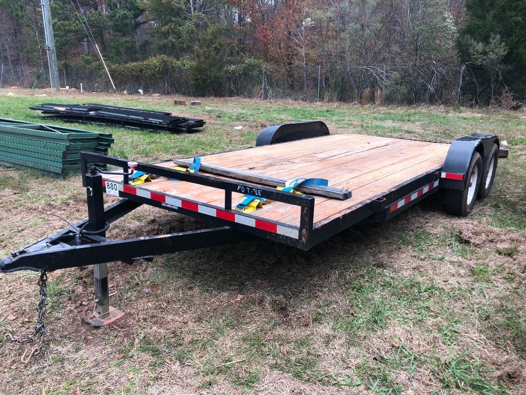 82' X 18' 2 AXLE EQUIPMENT TRAILER-NO TITLE