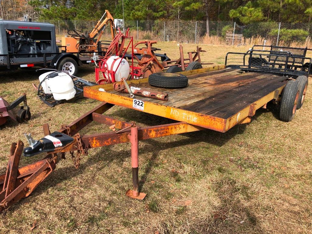 75" X 16' 2 AXLE EQUIPMENT TRAILER-NO TITLE