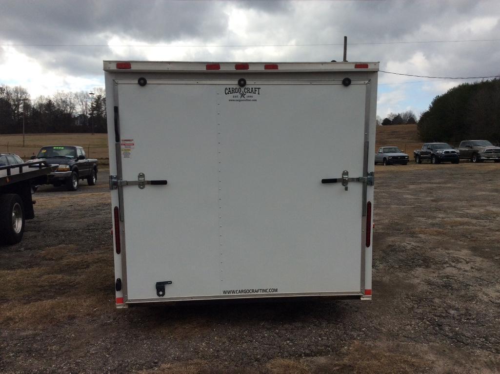 2017 CARGO CRAFT 80" X 13'6" ENCLOSED TRAILER (VIN-4D6EB1418HA038759, RAMP DOOR, SINGLE AXLE)