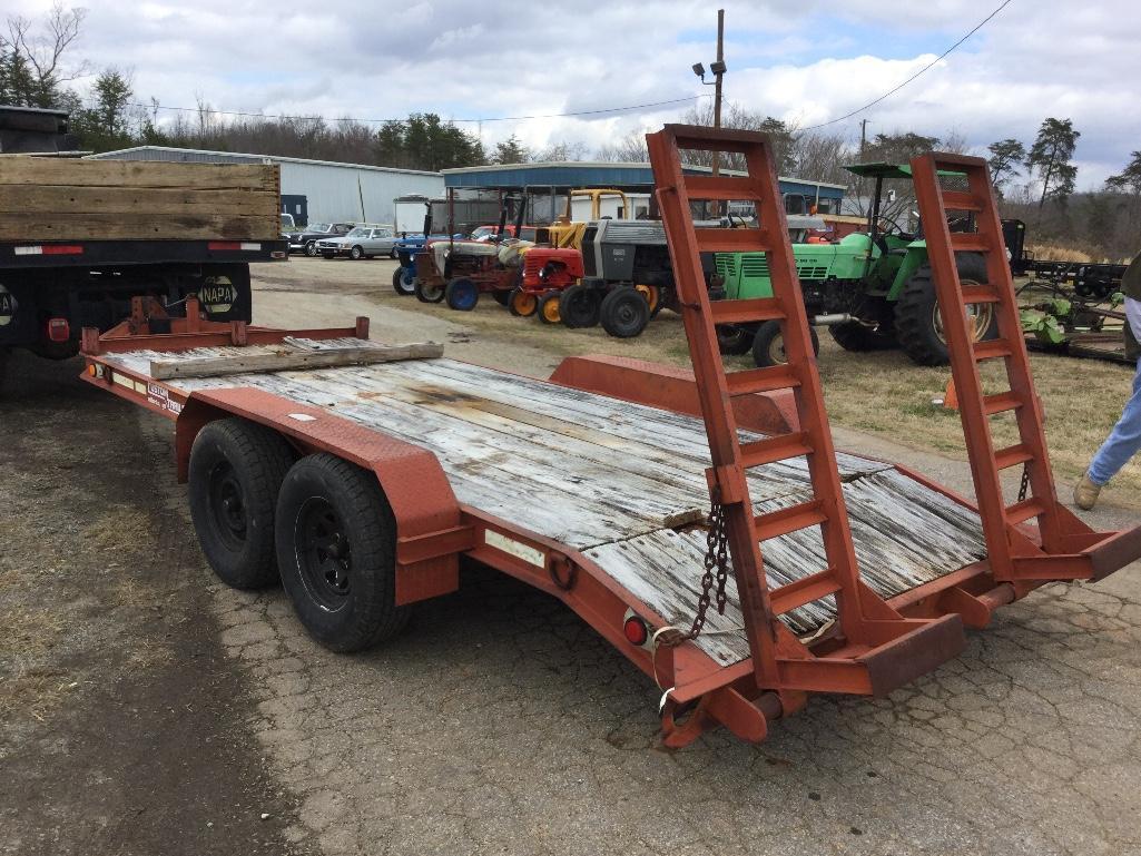 1997 CUSTOM EQUIPMENT TRAILER (74" X 14', 2' DOVETAIL W/RAMPS, DUAL AXLE, VIN-1KX32143OV1BIT366)