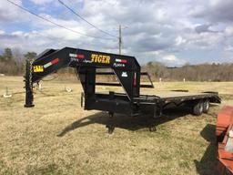 2019 TIGER GOOSENECK EQUIPMENT TRAILER (102 X 25FT, 20FT FLAT, 4FT DOVE TAIL, 7 TON,