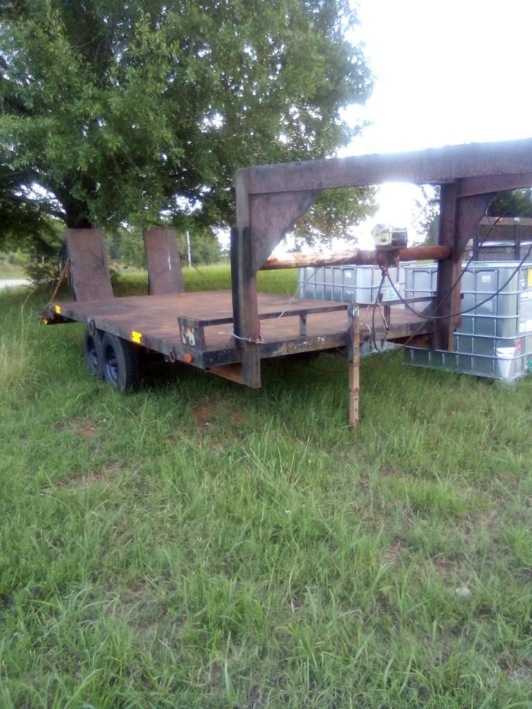 EQUIPMENT TRAILER 16FT **NO TITLE** (T/A, GN, HAND WINCH) R1