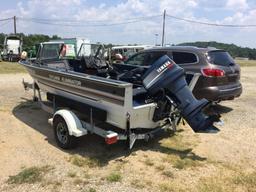 1990 SYLVAN ELIMINATOR FISHING BOAT W/1991 YAMAHA 85hp MOTOR (17FT, TROLLING MOTOR, 3 DEPTH FINDERS,