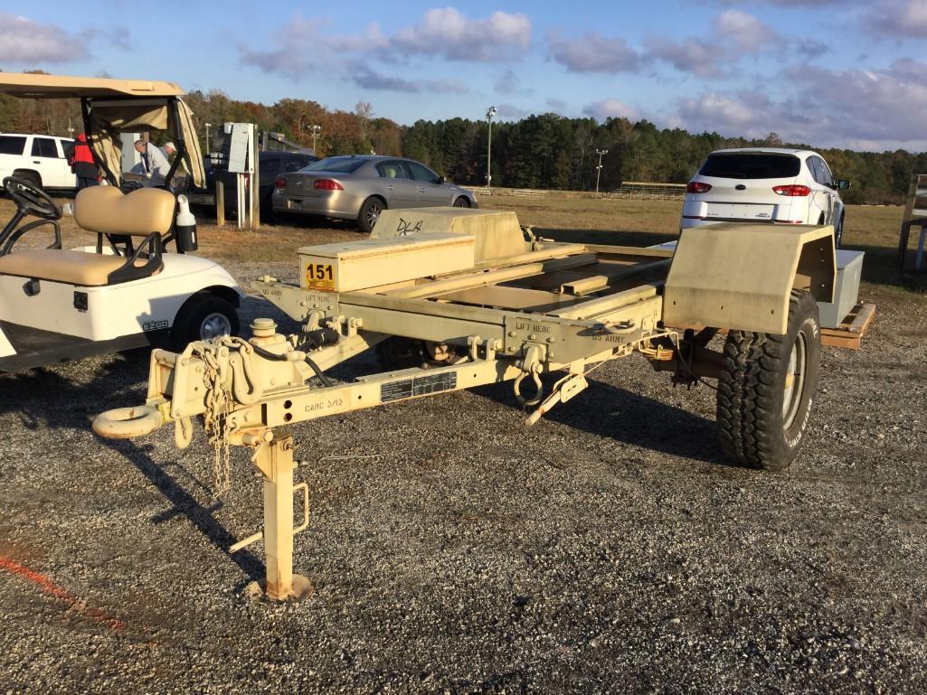 SINGLE AXLE 1 TON MILITARY CHASSIS TRAILER