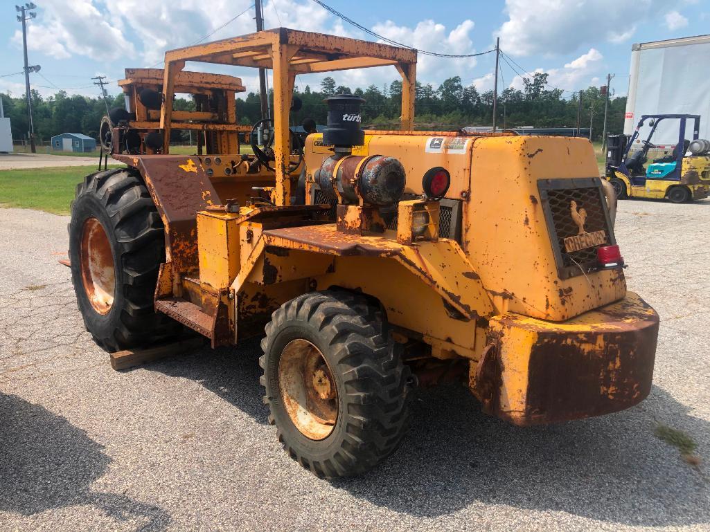 GREGORY ROANOKE CHICKEN HUSTLER FORKLIFT (8000LB CAP, LOW PROFILE, 7FT FORKS, ROTATING FORKS, SIDE