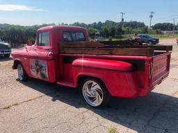 1956 CHEVROLET PKP TRUCK W/HAND PAINTED MURALS ON DOORS & HOOD "LONESOME DOVE" (RESTORED BUILT ON