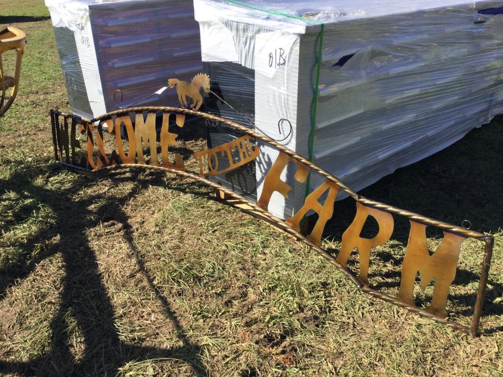 10FT WELCOME TO THE FARM SIGN (METAL)