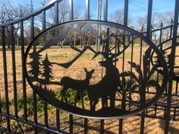 20FT WROUGHT IRON GATE W/DEER ART-SELLING ABSOLUTE