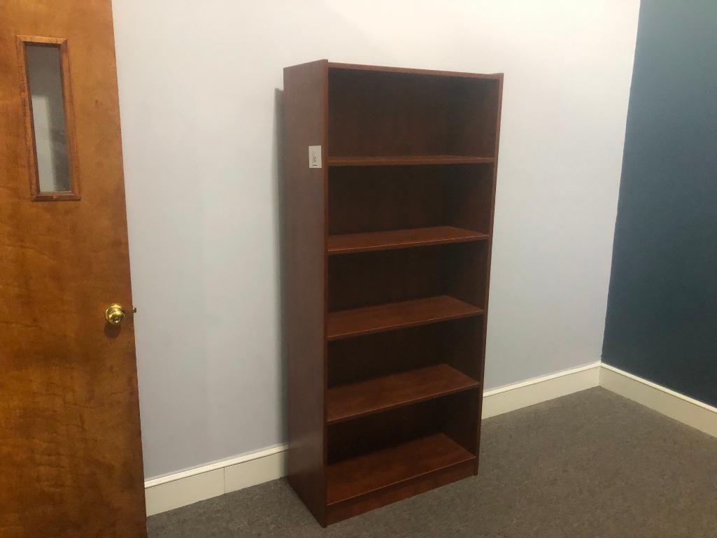 3 PIECE U SHAPED DESK W/5 SHELF MATCHING BOOKCASE