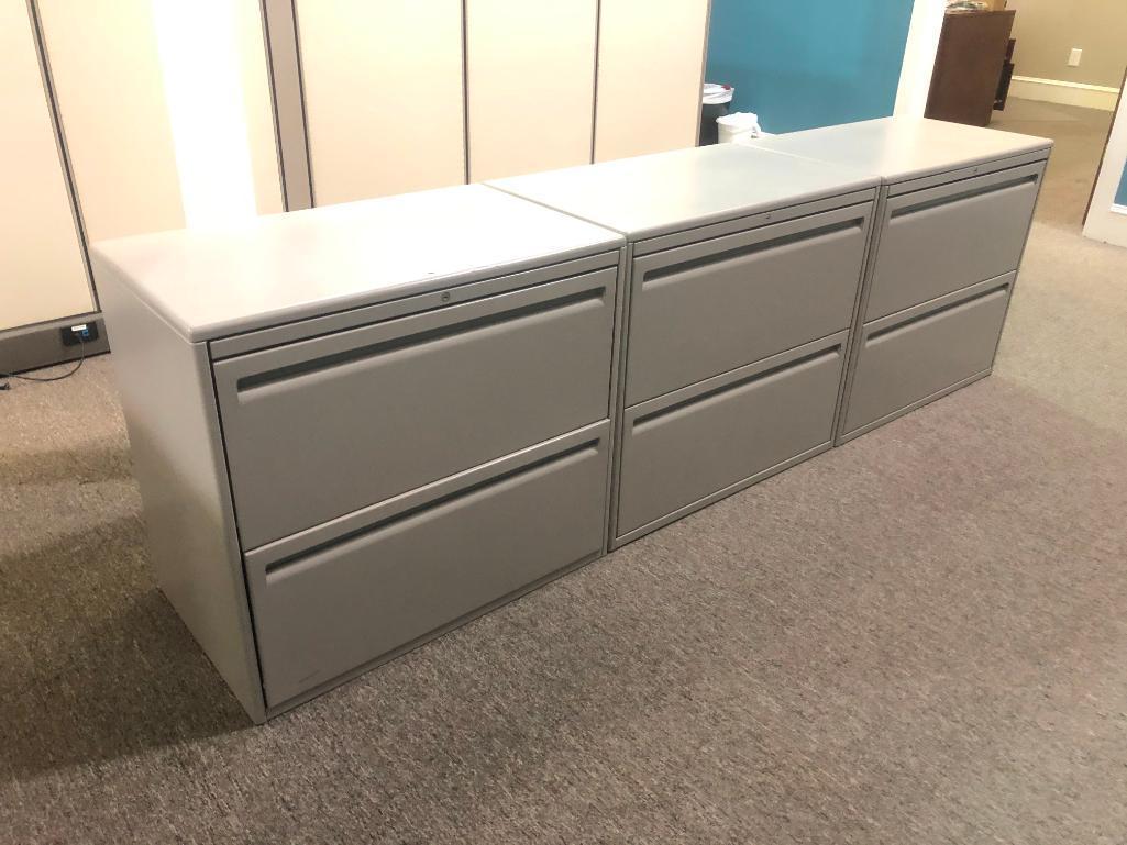 (3) HORIZONTAL FILING CABINETS 2 DRAWER