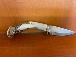 HANDMADE BONE HANDLE HUNTING KNIFE