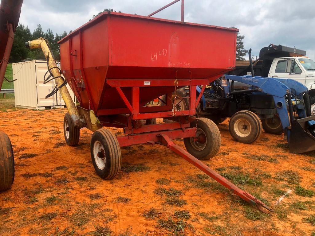 TENDER GRAIN BOX ON 4-WHEEL TRAILER W/HYDRAULIC