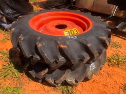 (2) KUBOTA TRACTOR TIRES AND WHEELS (8.3 - 20)