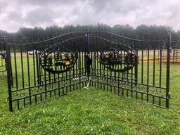 20' WROUGHT IRON GATES (UNUSED, WILDLIFE DESIGN)