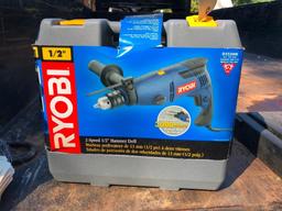 UNUSED RYOBI 2 SPEED 1/2 INCH HAMMER DRILL