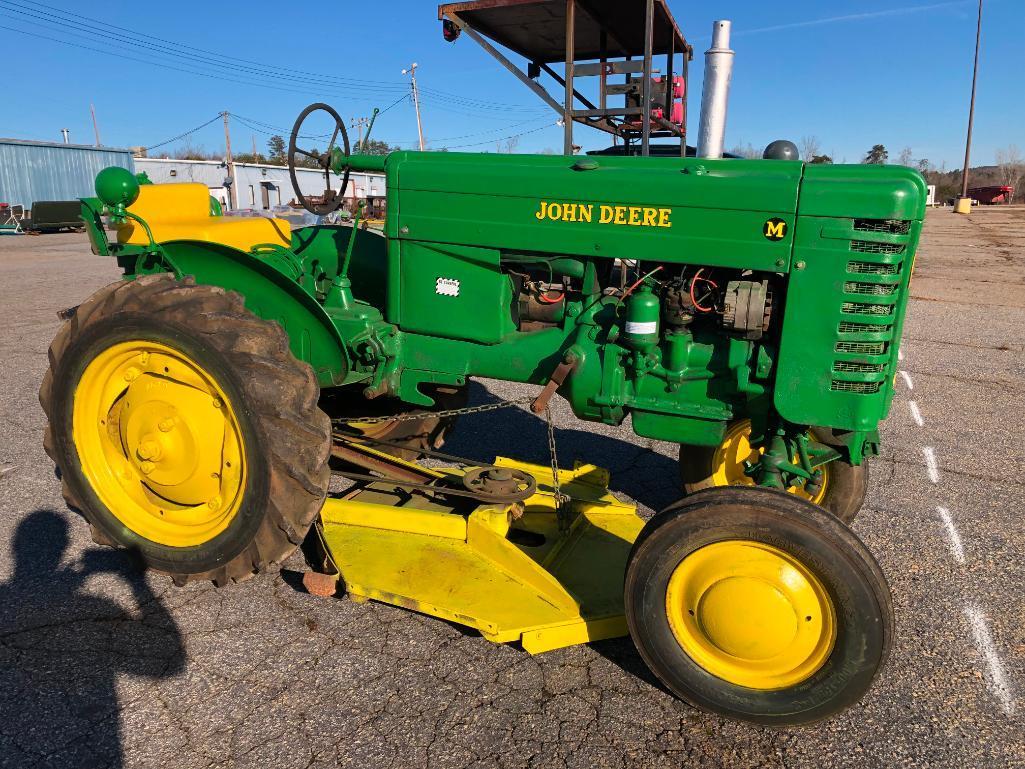 JOHN DEERE M TRACTOR W/42" BELLY MOWER