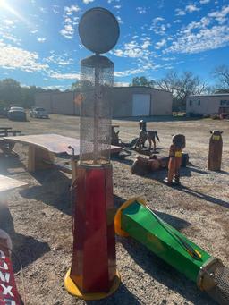 7' SHELL METAL GAS PUMP YARD ART/STATUE