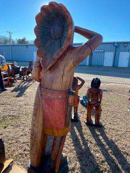 INDIAN WOODEN STATUE YARD ART (68")