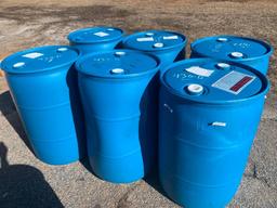 (6) 55 GAL PLASTIC BARRELS