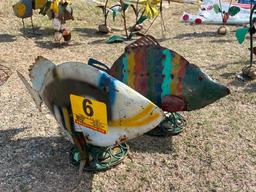 2PC FISH METAL YARD ART