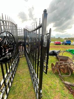 20' BI PARTING IRON GATE W/DEER ARTWORK