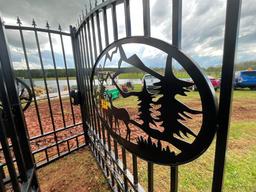 20' BI PARTING IRON GATE W/DEER ARTWORK