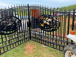 20' BI PARTING IRON GATE W/DEER ARTWORK