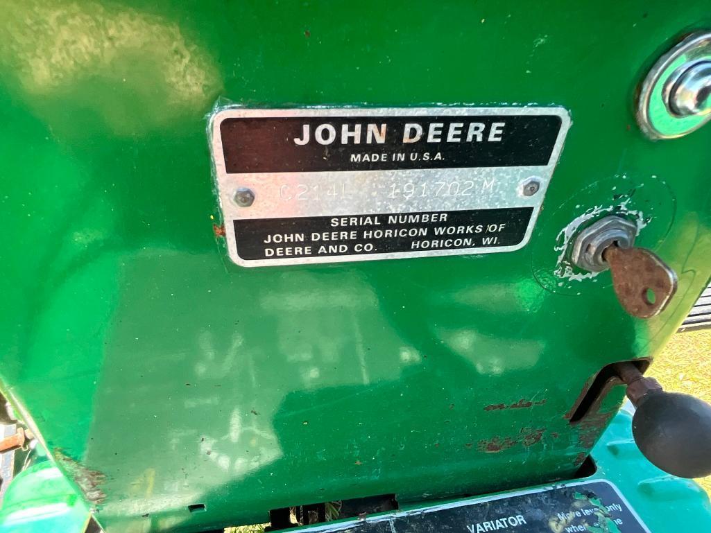 JOHN DEERE 214 RIDING MOWER W/ TILLER, 48" DECK,