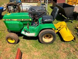 JOHN DEERE 214 RIDING MOWER W/ TILLER, 48" DECK,