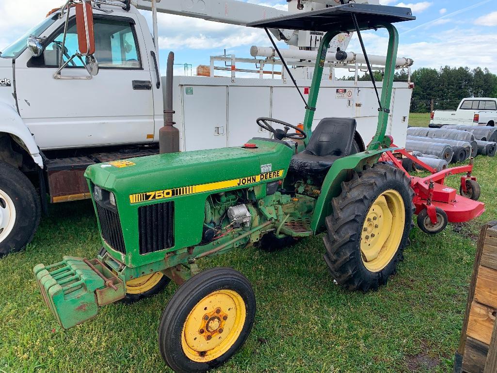 JOHN DEERE 750 TRACTOR W/5' FINISH MOWER (DIESEL,