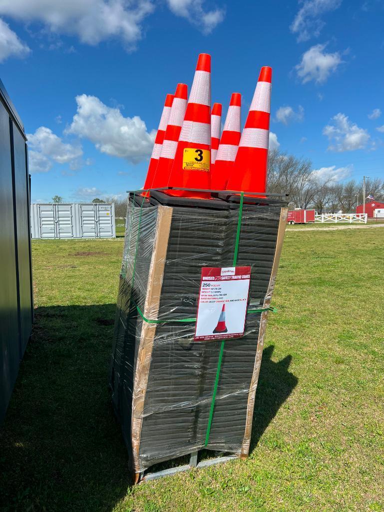 (250) UNUSED PVC SAFETY TRAFFIC CONES