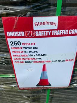 (250) UNUSED PVC SAFETY TRAFFIC CONES