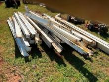 Qty-steel I-beams (12' +/-assorted Lengths,