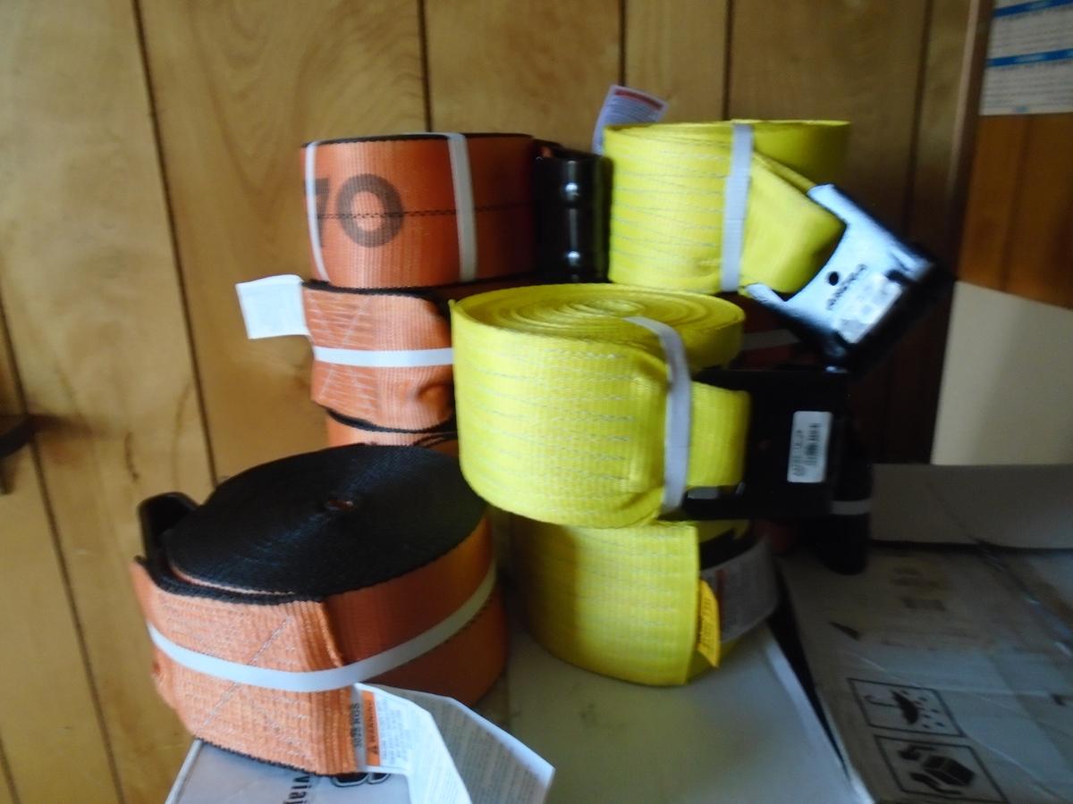 Quantity of Nine 4-Inch Ratchet Straps