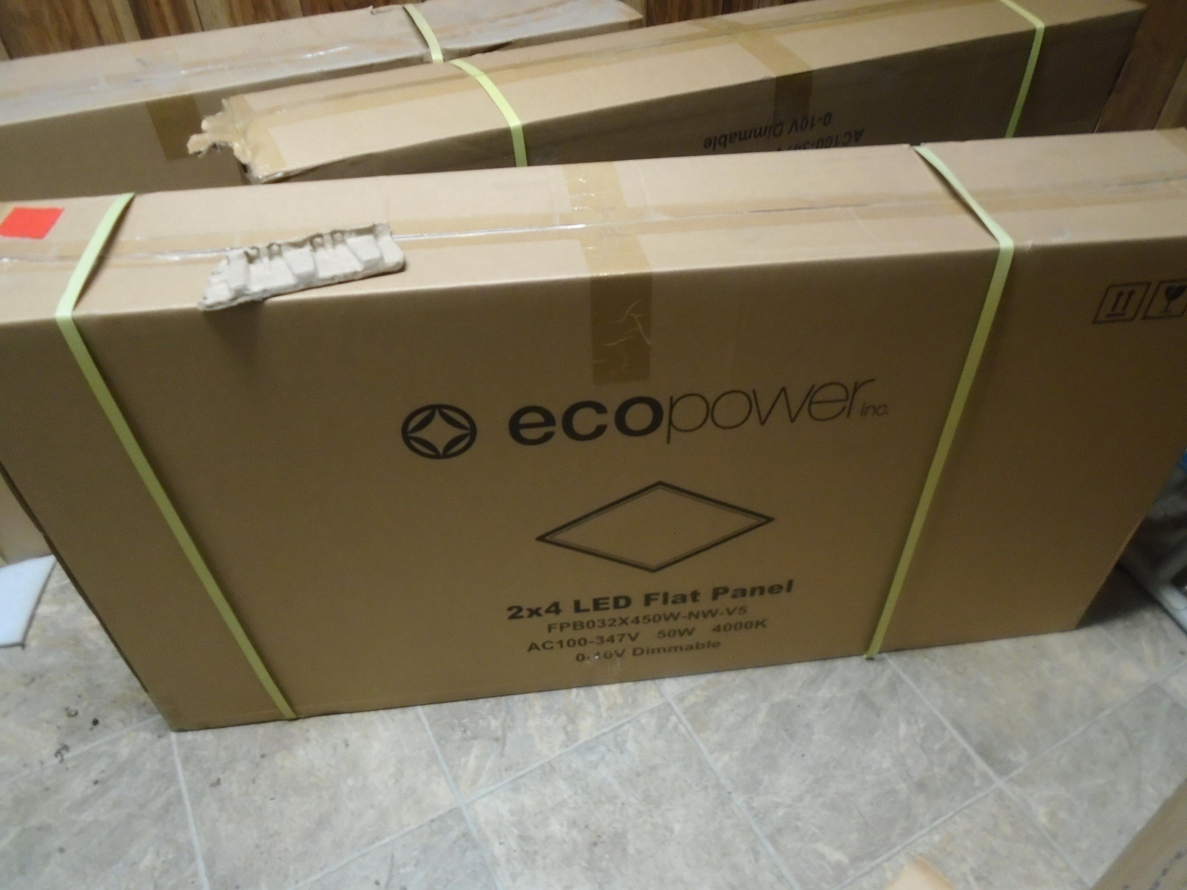 Box of ecoPower 2'x 4' LED Panel Lights