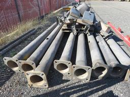 (8) WJ WHATLEY 30' FIBERGLASS LIGHT POLES & (10) LIGHT FIXTURES